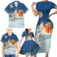 Sweden christmas Family Matching Short Sleeve Bodycon Dress and Hawaiian Shirt Scandinavian Tomte and Yule Goat Christmas - Wonder Print Shop