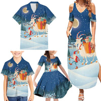 Sweden christmas Family Matching Summer Maxi Dress and Hawaiian Shirt Scandinavian Tomte and Yule Goat Christmas - Wonder Print Shop