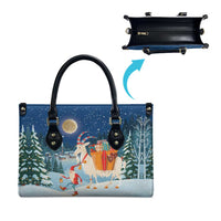 Sweden christmas Leather Bag Scandinavian Tomte and Yule Goat Christmas - Wonder Print Shop