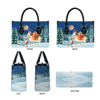 Sweden christmas Leather Bag Scandinavian Tomte and Yule Goat Christmas - Wonder Print Shop