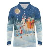 Sweden christmas Long Sleeve Polo Shirt Scandinavian Tomte and Yule Goat Christmas - Wonder Print Shop