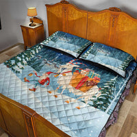 Sweden christmas Quilt Bed Set Scandinavian Tomte and Yule Goat Christmas - Wonder Print Shop