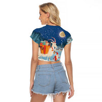 Sweden christmas Raglan Cropped T Shirt Scandinavian Tomte and Yule Goat Christmas - Wonder Print Shop