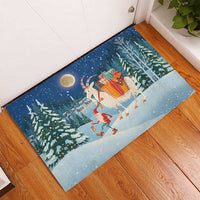 Sweden christmas Rubber Doormat Scandinavian Tomte and Yule Goat Christmas - Wonder Print Shop
