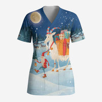 Sweden christmas Scrub Top Scandinavian Tomte and Yule Goat Christmas - Wonder Print Shop