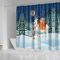 Sweden christmas Shower Curtain Scandinavian Tomte and Yule Goat Christmas - Wonder Print Shop