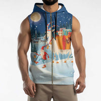 Sweden christmas Sleeveless Zip Hoodie Scandinavian Tomte and Yule Goat Christmas - Wonder Print Shop