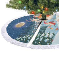 Sweden christmas Tree Skirt Scandinavian Tomte and Yule Goat Christmas - Wonder Print Shop