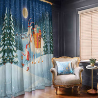 Sweden christmas Window Curtain Scandinavian Tomte and Yule Goat Christmas - Wonder Print Shop