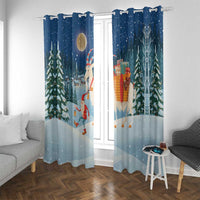 Sweden christmas Window Curtain Scandinavian Tomte and Yule Goat Christmas - Wonder Print Shop