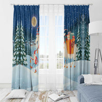 Sweden christmas Window Curtain Scandinavian Tomte and Yule Goat Christmas - Wonder Print Shop