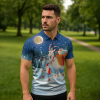 Sweden christmas Zipper Polo Shirt Scandinavian Tomte and Yule Goat Christmas - Wonder Print Shop