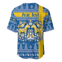 Sweden Christmas Personalized Baseball Jersey Dala Horse God Jul - Wonder Print Shop