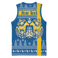 Sweden Christmas Personalized Basketball Jersey Dala Horse God Jul - Wonder Print Shop