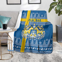 Sweden Christmas Personalized Blanket Dala Horse God Jul - Wonder Print Shop