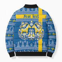 Sweden Christmas Personalized Bomber Puffer Jacket Dala Horse God Jul - Wonder Print Shop
