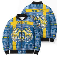 Sweden Christmas Personalized Bomber Puffer Jacket Dala Horse God Jul - Wonder Print Shop