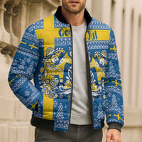 Sweden Christmas Personalized Bomber Puffer Jacket Dala Horse God Jul - Wonder Print Shop