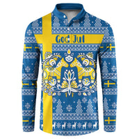 Sweden Christmas Personalized Button Sweatshirt Dala Horse God Jul - Wonder Print Shop