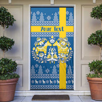 Sweden Christmas Personalized Door Cover Dala Horse God Jul - Wonder Print Shop