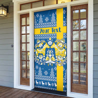 Sweden Christmas Personalized Door Cover Dala Horse God Jul - Wonder Print Shop