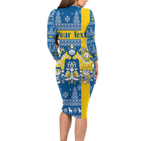 Sweden Christmas Personalized Family Matching Long Sleeve Bodycon Dress and Hawaiian Shirt Dala Horse God Jul - Wonder Print Shop