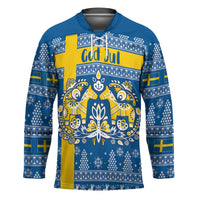 Sweden Christmas Personalized Hockey Jersey Dala Horse God Jul - Wonder Print Shop