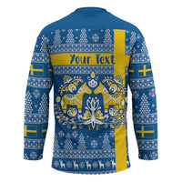Sweden Christmas Personalized Hockey Jersey Dala Horse God Jul - Wonder Print Shop