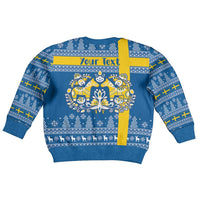 Sweden Christmas Personalized Kid Ugly Christmas Sweater Dala Horse God Jul - Wonder Print Shop