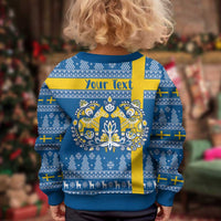 Sweden Christmas Personalized Kid Ugly Christmas Sweater Dala Horse God Jul - Wonder Print Shop