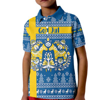 Sweden Christmas Personalized Kid Polo Shirt Dala Horse God Jul - Wonder Print Shop