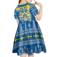Sweden Christmas Personalized Kid Short Sleeve Dress Dala Horse God Jul - Wonder Print Shop