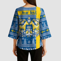 Sweden Christmas Personalized Kimono Sleeve Blouse Dala Horse God Jul - Wonder Print Shop