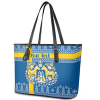 Sweden Christmas Personalized Leather Tote Bag Dala Horse God Jul - Wonder Print Shop