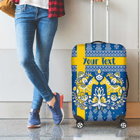 Sweden Christmas Personalized Luggage Cover Dala Horse God Jul - Wonder Print Shop