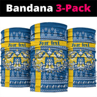 Sweden Christmas Personalized Neck Gaiter Dala Horse God Jul - Wonder Print Shop