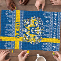 Sweden Christmas Personalized Puzzle Dala Horse God Jul - Wonder Print Shop