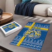 Sweden Christmas Personalized Puzzle Dala Horse God Jul - Wonder Print Shop