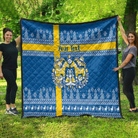 Sweden Christmas Personalized Quilt Dala Horse God Jul - Wonder Print Shop