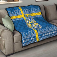 Sweden Christmas Personalized Quilt Dala Horse God Jul - Wonder Print Shop