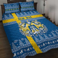 Sweden Christmas Personalized Quilt Bed Set Dala Horse God Jul - Wonder Print Shop
