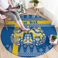 Sweden Christmas Personalized Round Carpet Dala Horse God Jul - Wonder Print Shop