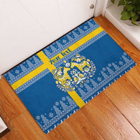 Sweden Christmas Personalized Rubber Doormat Dala Horse God Jul - Wonder Print Shop