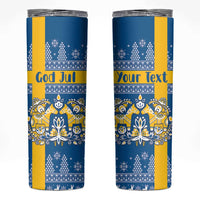Sweden Christmas Personalized Skinny Tumbler Dala Horse God Jul - Wonder Print Shop