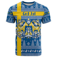 Sweden Christmas Personalized T Shirt Dala Horse God Jul - Wonder Print Shop