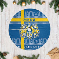 Sweden Christmas Personalized Tree Skirt Dala Horse God Jul - Wonder Print Shop
