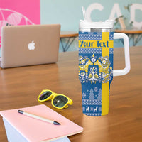 Sweden Christmas Personalized Tumbler With Handle Dala Horse God Jul - Wonder Print Shop