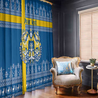 Sweden Christmas Personalized Window Curtain Dala Horse God Jul - Wonder Print Shop