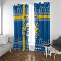 Sweden Christmas Personalized Window Curtain Dala Horse God Jul - Wonder Print Shop