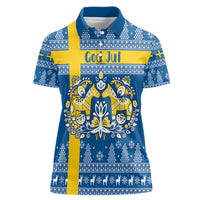 Sweden Christmas Personalized Women Polo Shirt Dala Horse God Jul - Wonder Print Shop
